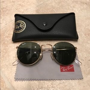 Ray Ban Round sunglasses Black w/ Gold Frame